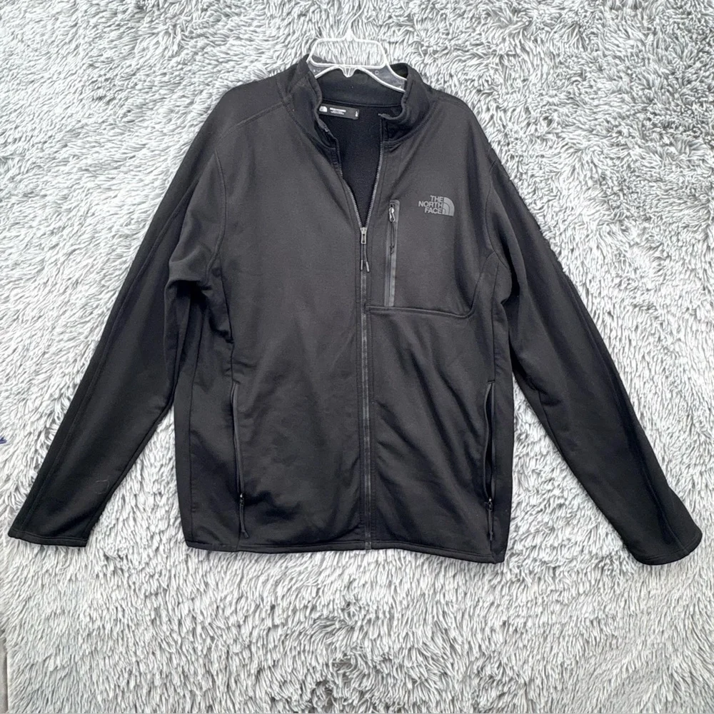 North Face Jacket Mens Large Canyonlands Full Zip Fleece Midweight Black